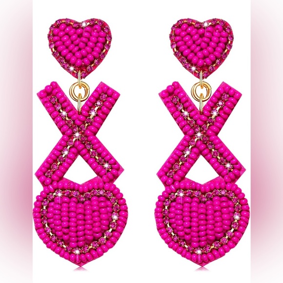 Beaded XO Earrings - Picture 3 of 4